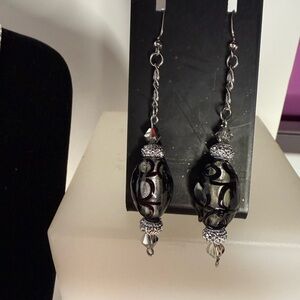Black and silver handmade earrings